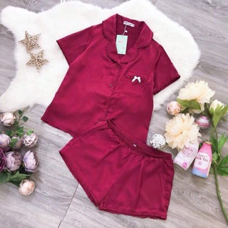 Set lụa áo cộc quần cộc