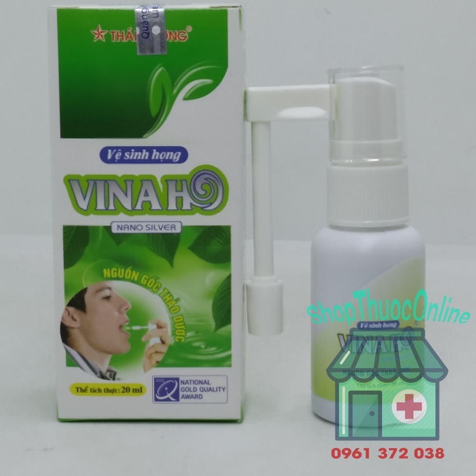 Xịt họng VINAHO Sao Thái Dương - Hỗ trợ làm giảm các chứng ho chai xịt 20ml