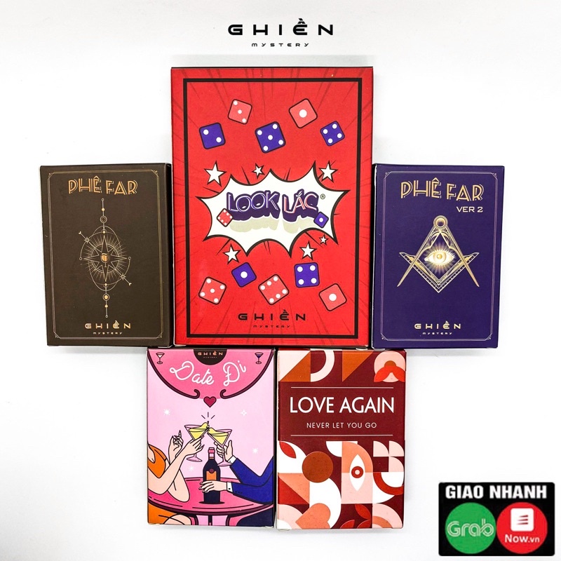 Combo 5 Bộ Drinking game tổng hợp nhà Ghiền 226 thử thách cho cặp đôi hội nhóm bùng nổ cuộc vui | Ghiền Mystery