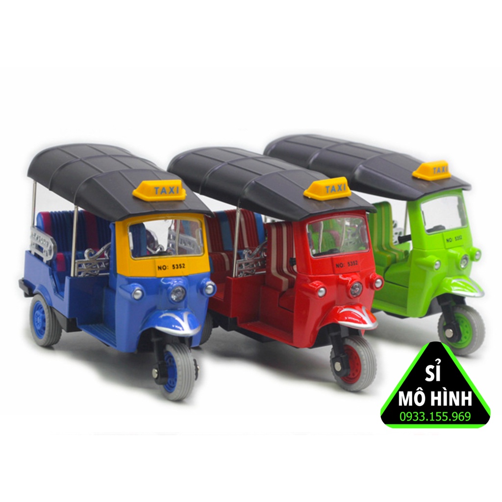 Mô hình xe Taxi tuk tuk Thái Lan bằng kim loại