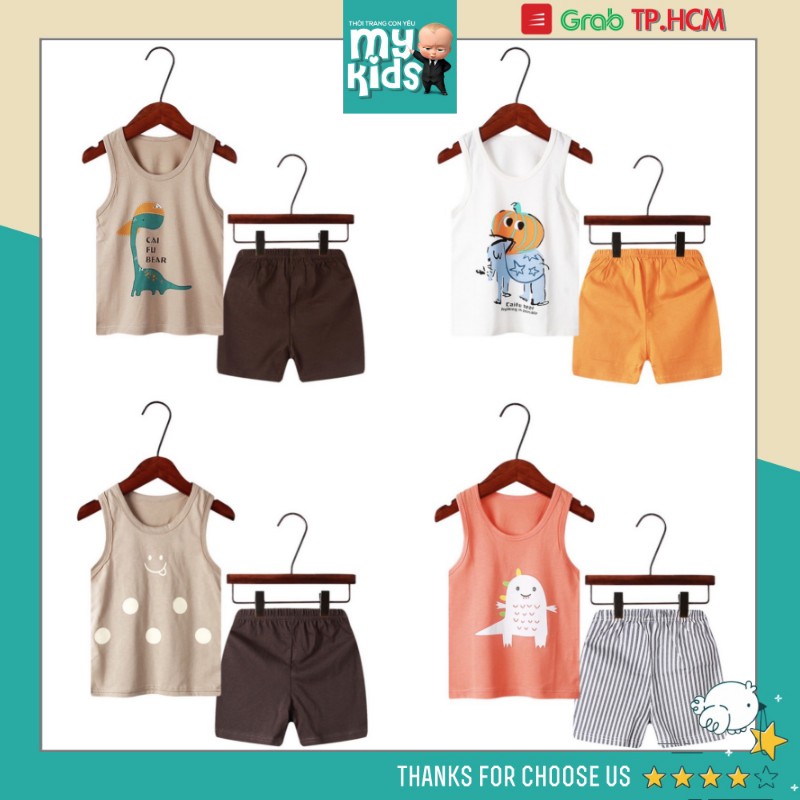 [NEW COLLECTION 2021] Bộ quần áo trẻ em ba lỗ mùa hè ,đồ bộ bé trai, bộ quần áo thun cho bé chất cotton xuất Hàn Quốc