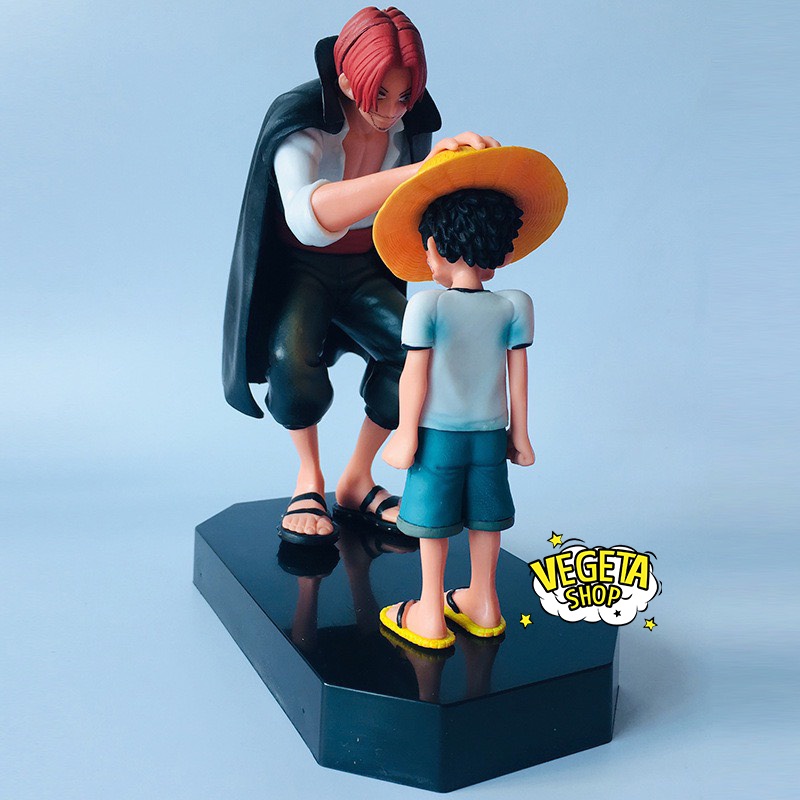 Mô hình One Piece - Monkey D Luffy và Shanks tóc đỏ - Hoạt cảnh Shanks mất tay vì cứu Luffy khóc nhè - Cao 18cm