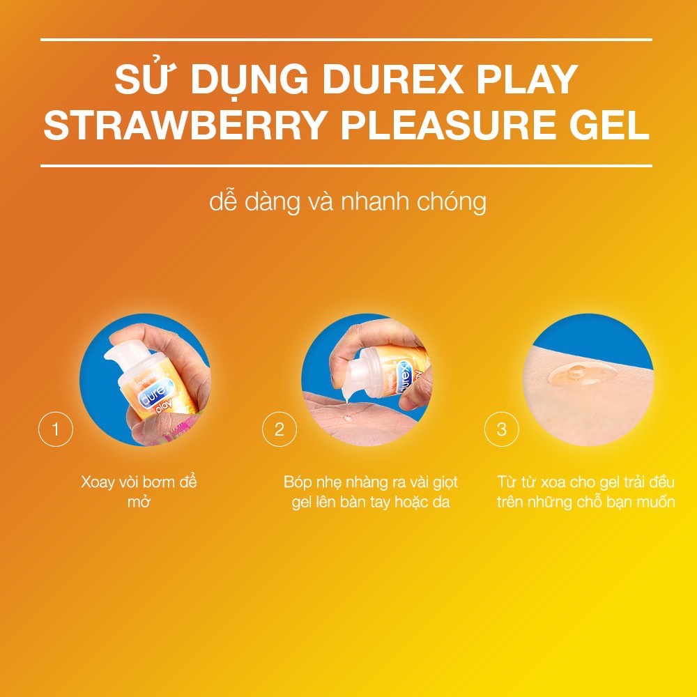 [Chính hãng] Gel bôi trơn tạo độ ẩm tự nhiên hương dâu Durex Saucy Strawberry 100ml