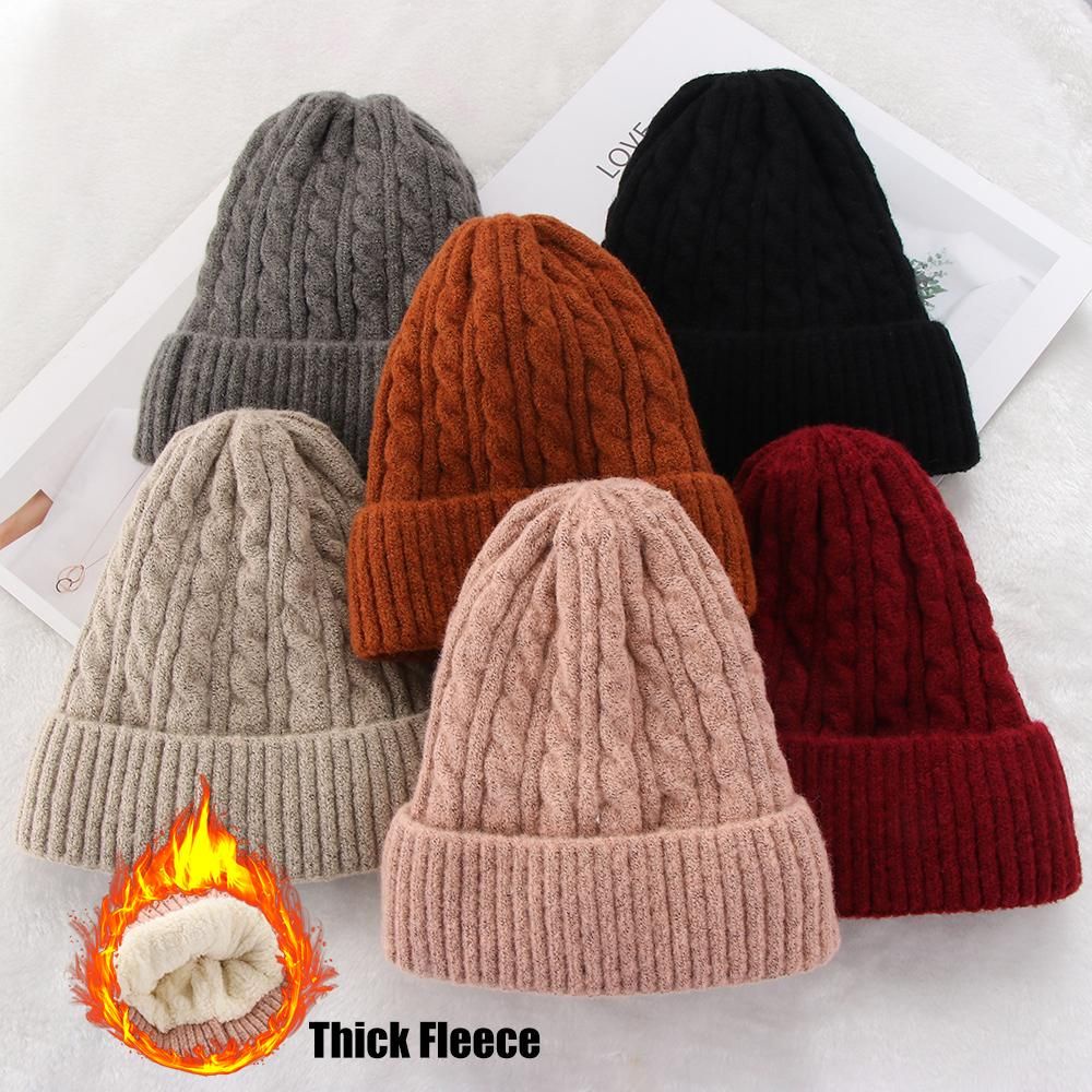 Mũ Len Trùm Đầu Dày Dặn Mềm Mại Màu Trơn Thời Trang Mùa Đông Cho Nam Và Nữ