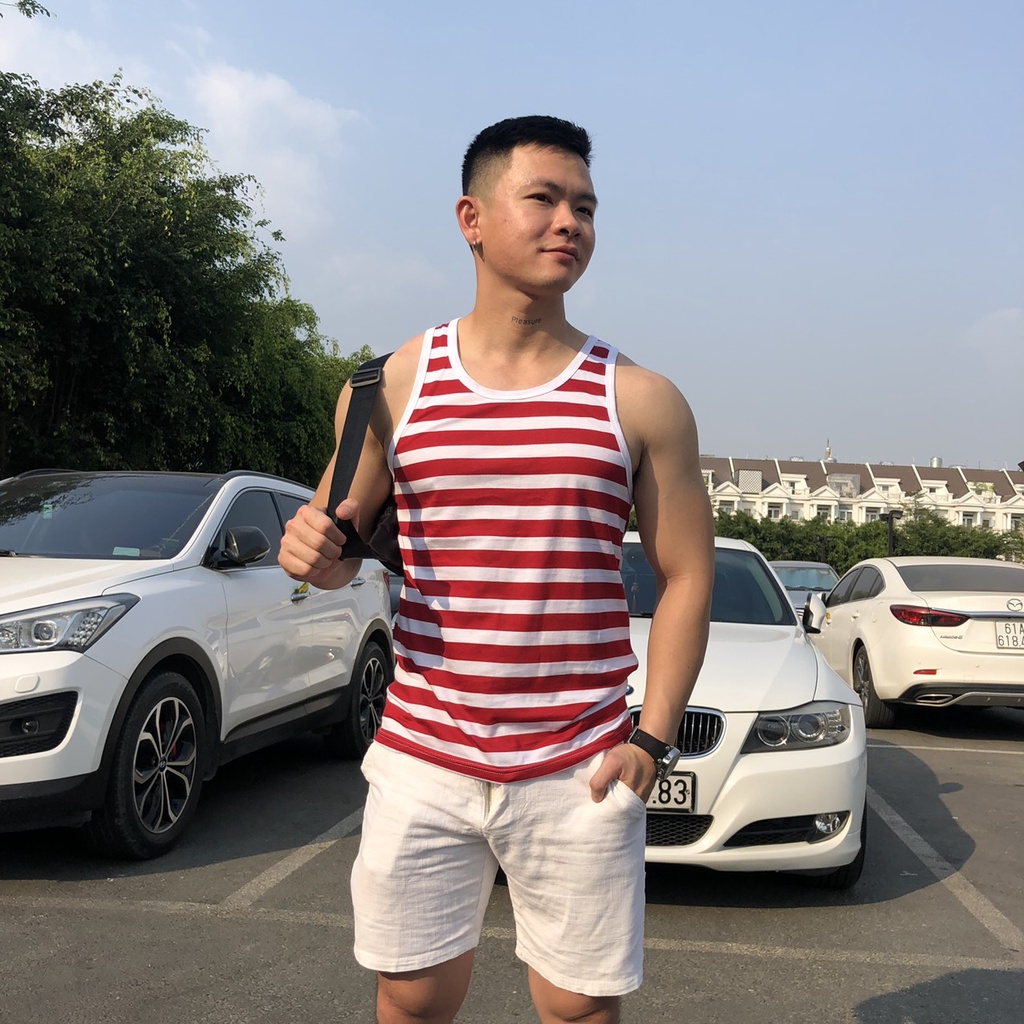 Áo Ba Lỗ Tanktop Nam Thời Trang Gym Mặc Nhà Đi Biển Vải Cotton Nhập Khẩu 100% Cực Đẹp