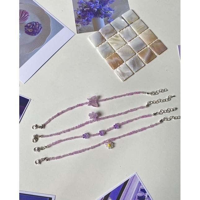 Vòng tay hạt cườm purple