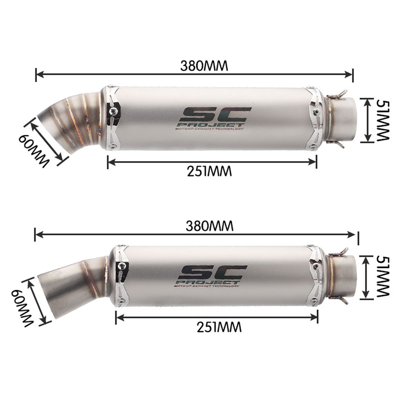 Ống Pô Giảm Thanh Cho Xe Mô Tô 38-51mm SC Tiện Dụng