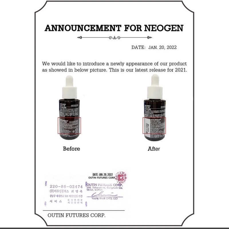 Siêu Tinh Chất Mờ Thâm Dưỡng Trắng Vitamin C SAP 22% Neogen Dermalogy Real Vita C Serum 32ml