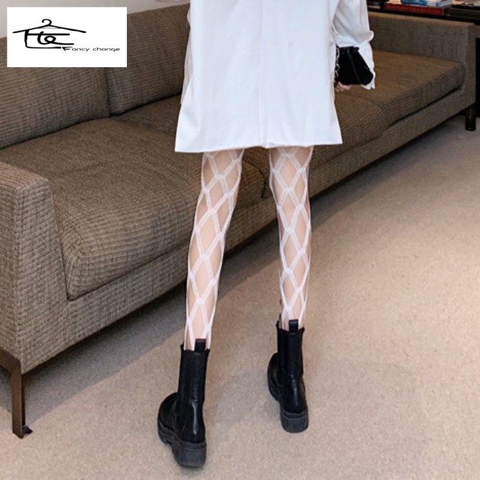 Vớ Lưới Xuyên Thấu Cao Qua Gối Thiết Kế Khoét Lỗ Màu Đen Quyến Rũ Cho Nữ