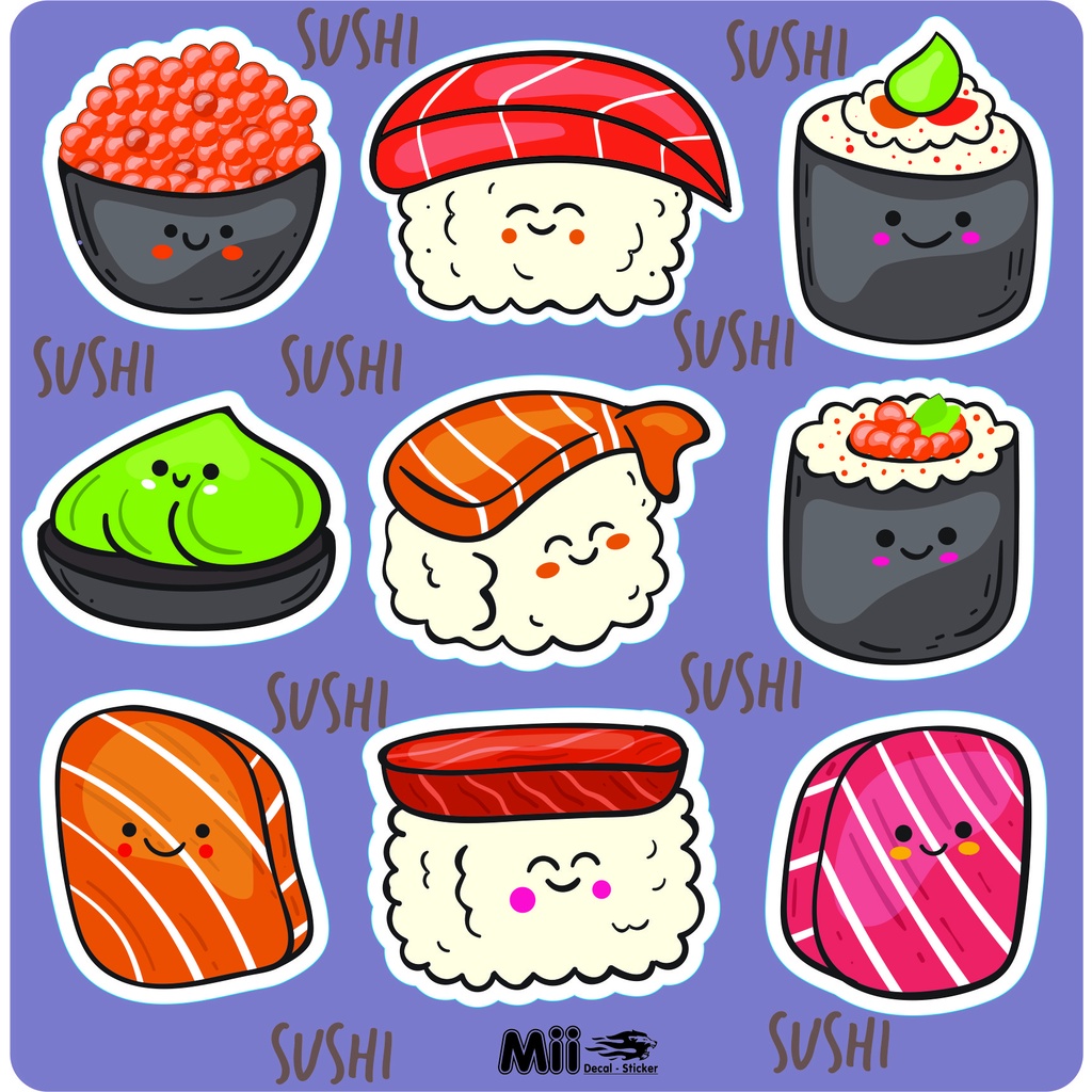 Set Sticker Hình Sushi Cute | Shopee Việt Nam