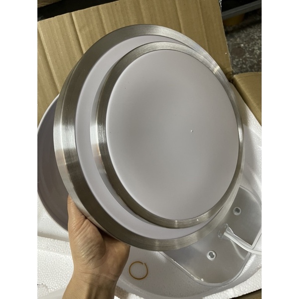 Quạt trần đèn cánh inox điều khiển từ xa sải cánh 1m32 , điều khiển từ xa 6 tốc độ gió, đèn 3 chế độ