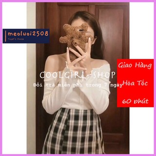 Áo Trễ Vai Tay Dài Phối Nút