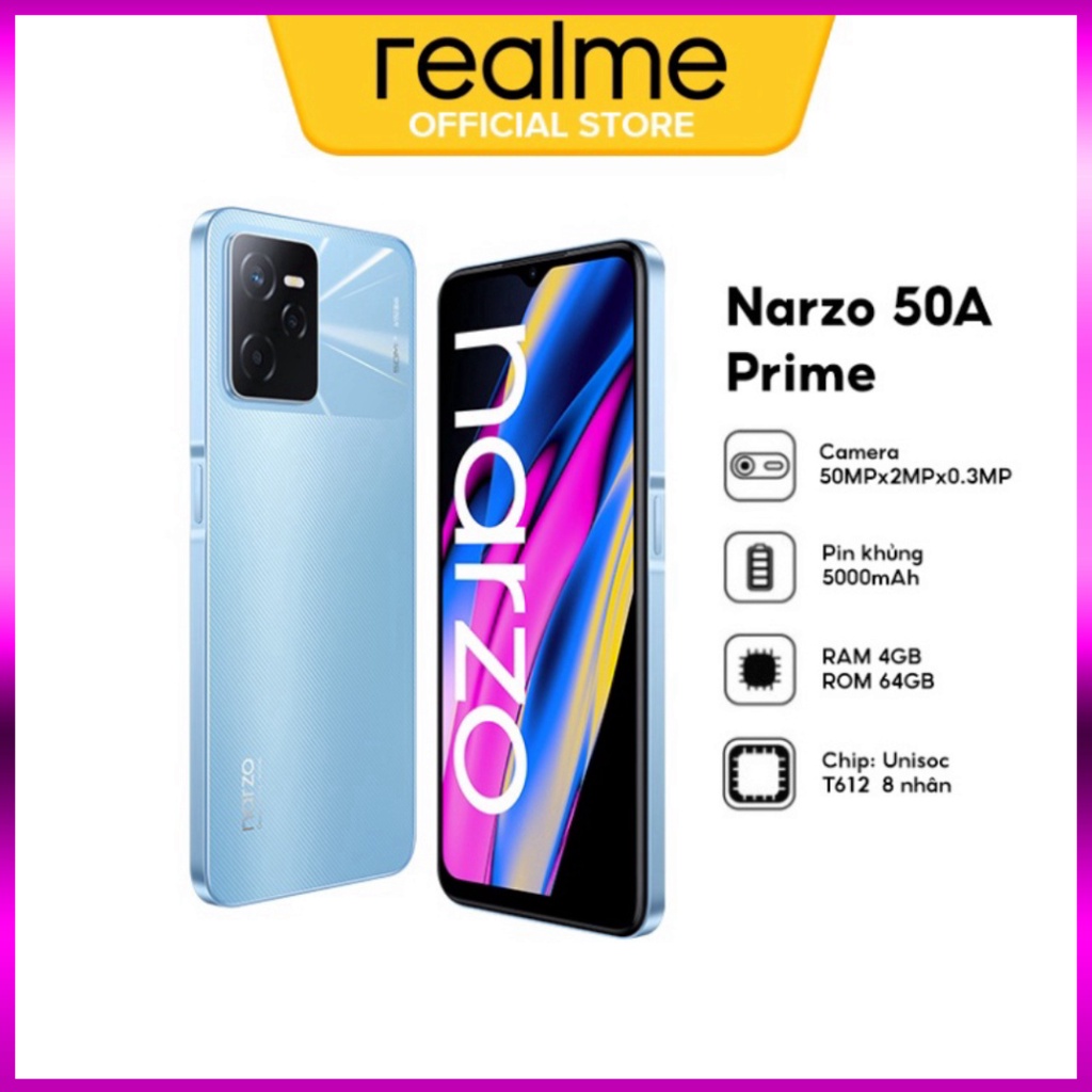 SAle - Điện thoại Realme Narzo 50A Prime (4GB 64GB) - Hàng chính hãng Giao nhanh . thumbnail