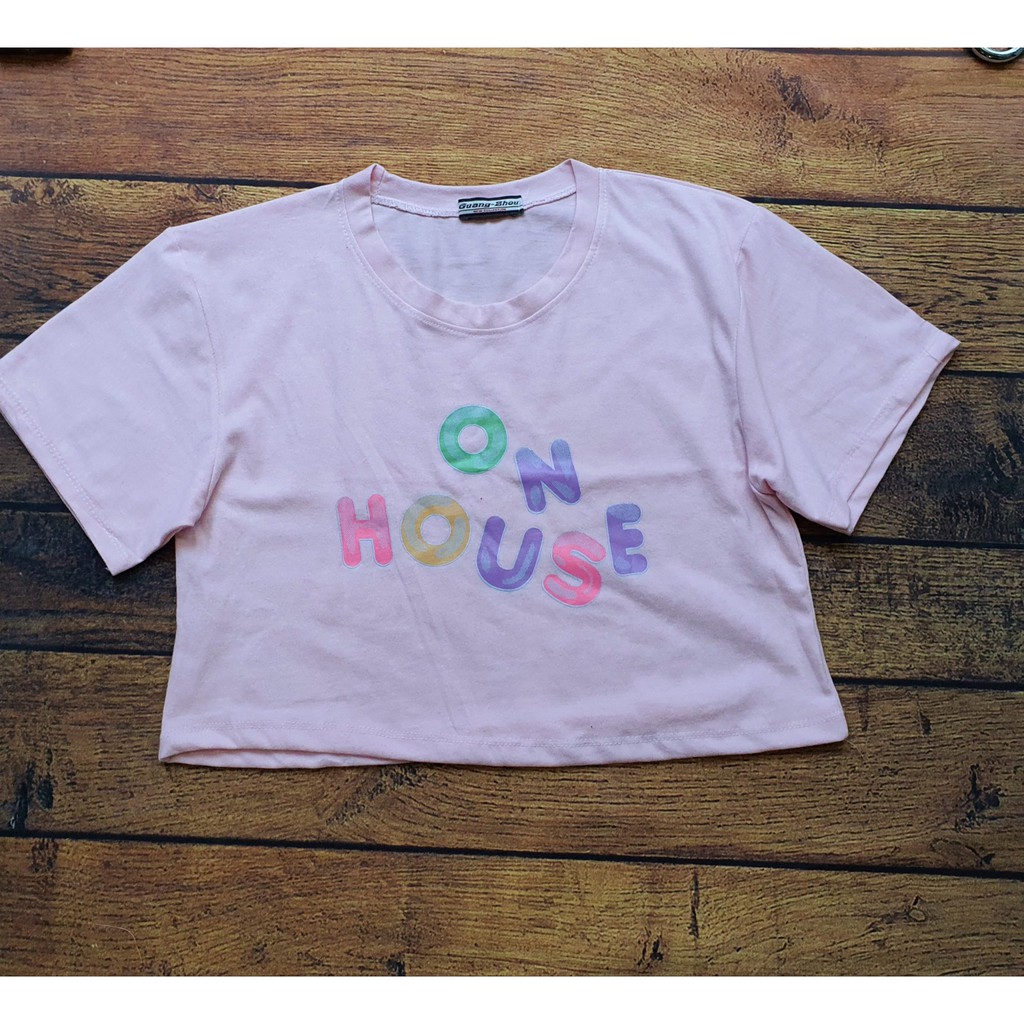 Áo in ONHOUSE (Đen, Hồng nhạt)