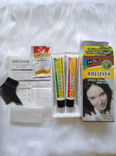 Nhuộm phủ bạc dược thảo Amiseven nhanh 7 phút AMI SEVEN Speedy Permanent Hair Color S4 (60g + 60g) | BigBuy360 - bigbuy360.vn