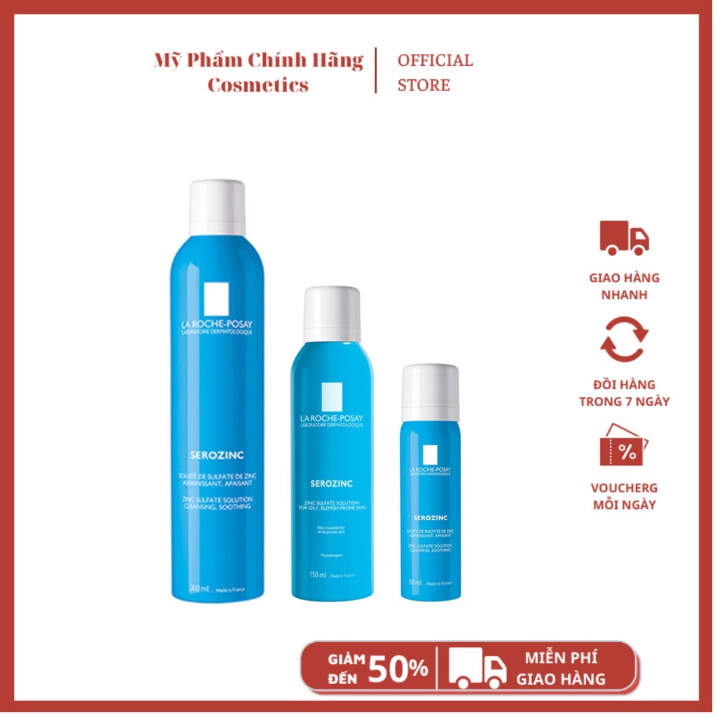 Xịt Khoáng Làm Dịu Da La Roche-Posay Serozinc 150ml +300ml cho da dầu mụn