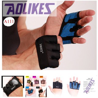 Bộ đôi găng tay xỏ ngón silicone chống trượt Aolikes , găng tay nửa bàn tập Gym , Yoga chống chai tay | Thể Thao Aolikes