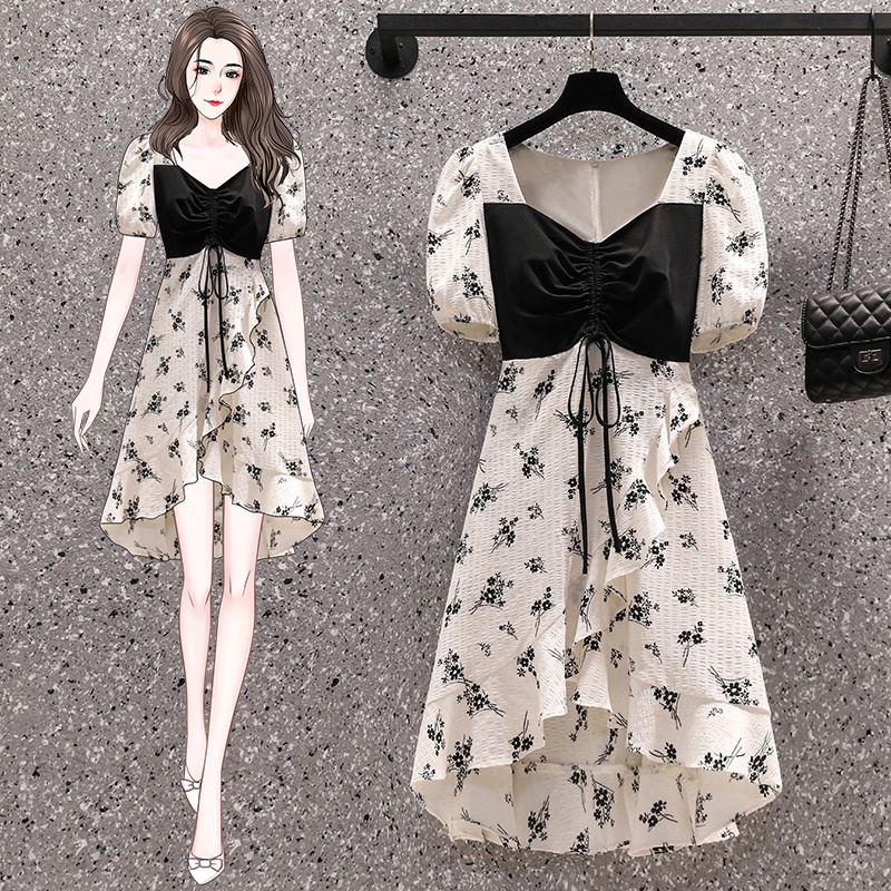 🌸Hàng Order🌸 Váy Đầm Bigsize Họa Tiết Nhún Ngực Đuôi Cá Che Bụng Nữ Tính Thanh Lịch🌸Hàng Quảng Châu