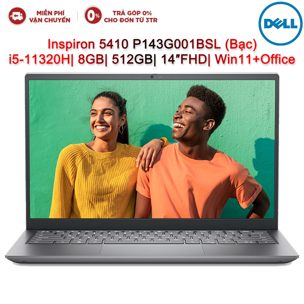 Laptop Dell Inspiron 5410 P143G001BSL i5-11320H| 8GB| 512GB| 14″FHD| Win11+Office (Bạc)