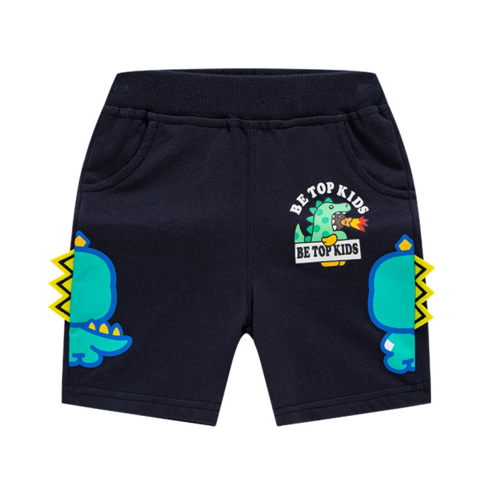 Quần thun cho bé trai 3D in hình FIRE DINOSAUR quần short bé trai họa tiết khủng long chất cotton hàng xuất Âu Mỹ