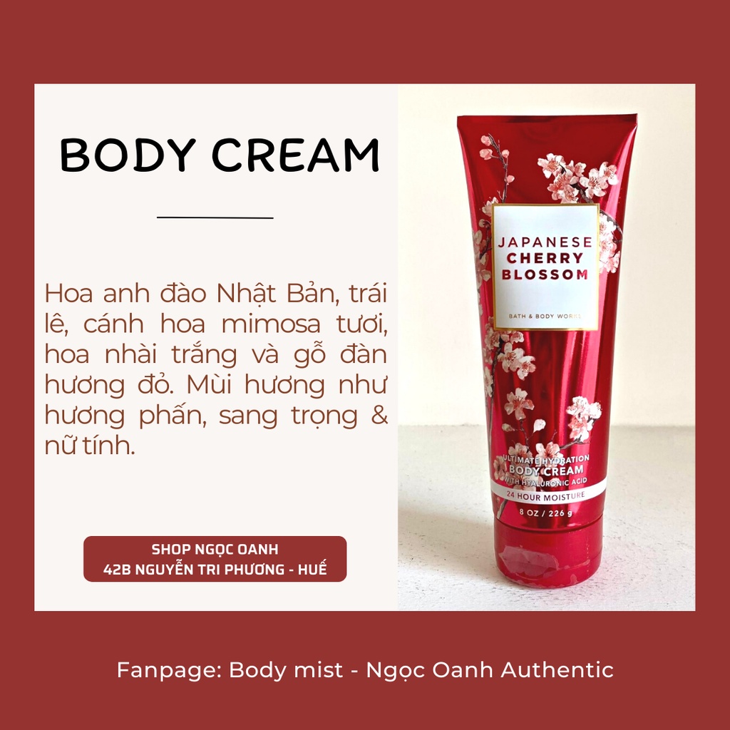 Body cream kem dưỡng thể Bath & Body Works