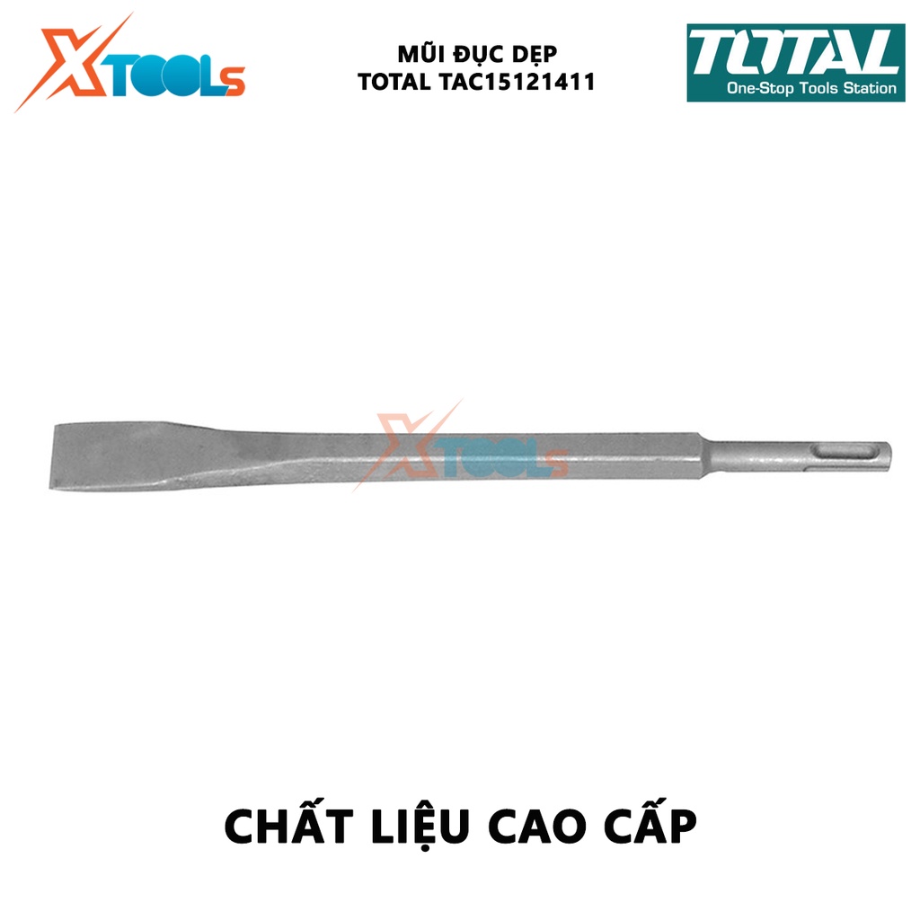 Mũi đục dẹp TOTAL TAC15121411 | mũi đục quy cách 14 x 250 x 20mmđục, khoét các bề mặt cứng