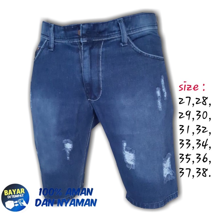 Quần Short Jean Rách Màu Xanh Dương Đậm size 27-38 Thời Trang Cho Nam