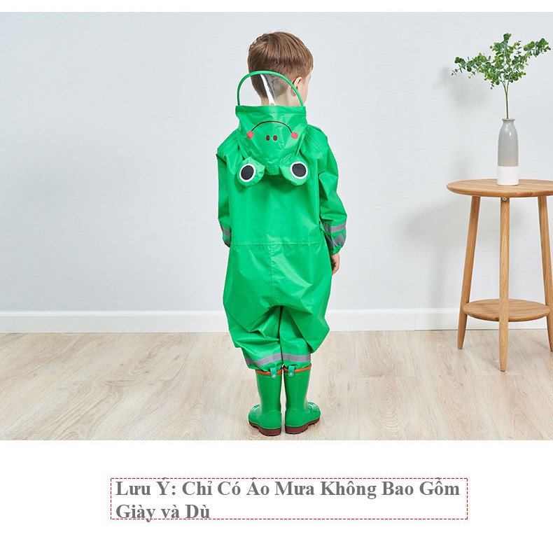 Bộ áo mưa áo liền quần ếch và hươu cao cổ siêu Cute cho bé