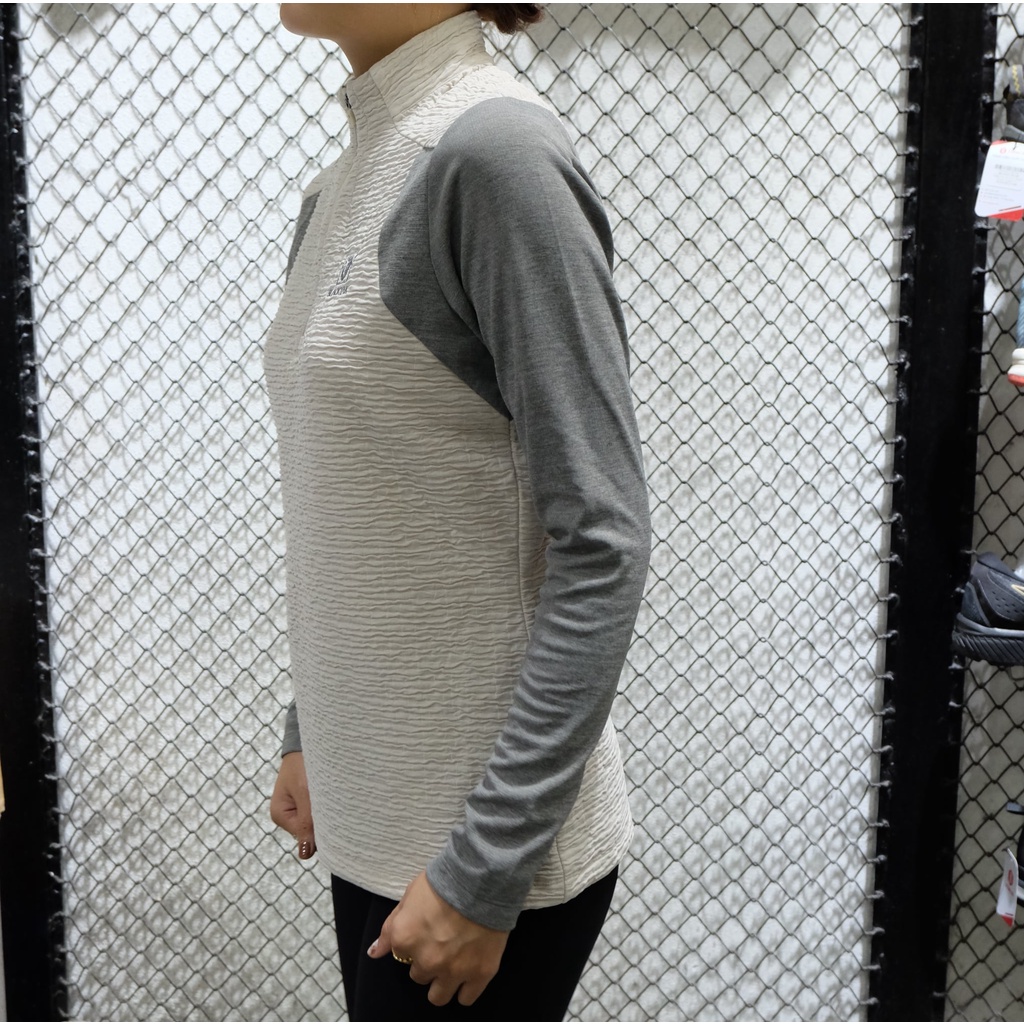 Áo thun dài tay, thể thao nữ Zip 1/4 Black Yak KYLET