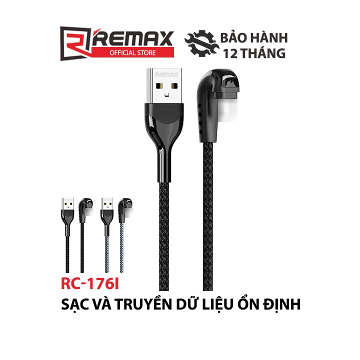 Cáp sạc chuyên game cổng Remax RC-177i Heymanba II Series max 2.1A gập 180 độ