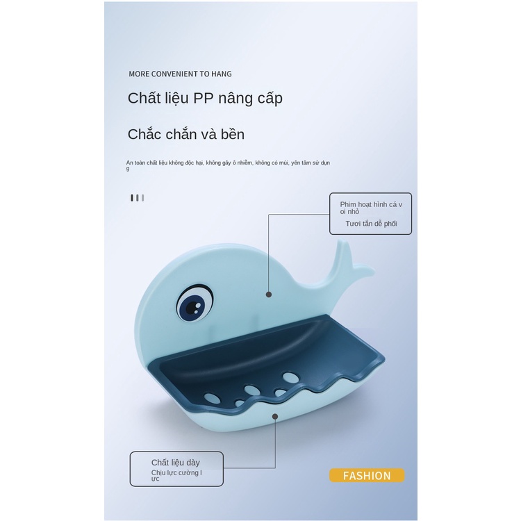 Khay Đựng Xà Phòng Gắn Tường Hình Cá Voi Dễ Thương Ttm003