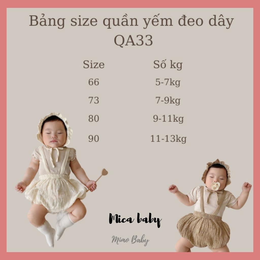Quần yếm đeo dây, quần boom phong cách hàn quốc xinh xắn cho bé QA33 Mica Baby