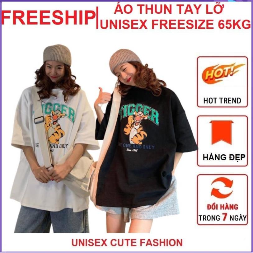 Áo thun tay lỡ TIGER CUTE nam nữ, áo phông form rộng Unisex phong cách Ulzzang, chất cotton siêu đẹp