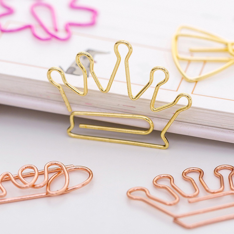 Cute cartoon metal bookmark paper clip rose gold bending pin personality simple modeling creative student bookmark folder