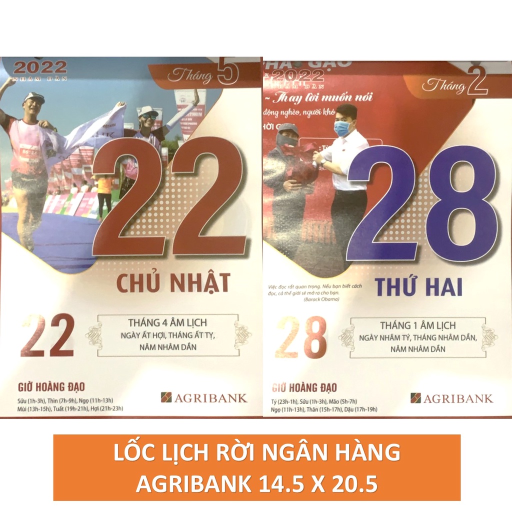 LỊCH BLOC ĐẠI 14.5x20.5 NĂM 2022