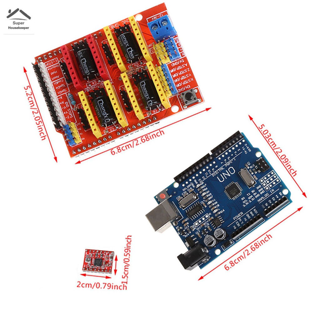 Mạch In 3d Cnc Shield V3 + 4xa4988 Driver + Uno R3 Cho Arduino W / Usb