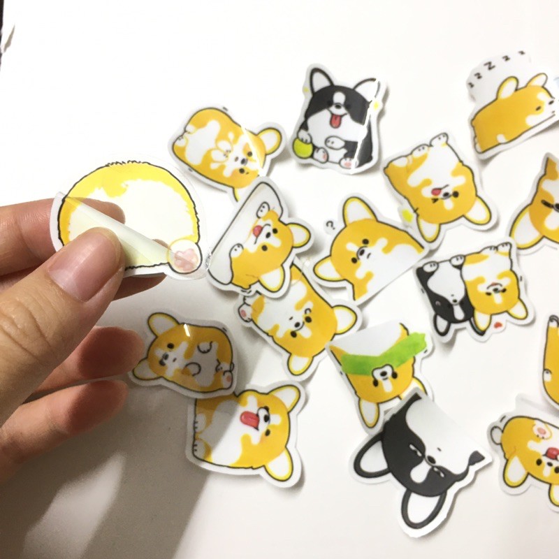 Sticker corgi dán trang trí planer, scrapbook,....size nhỏ 3-5cm