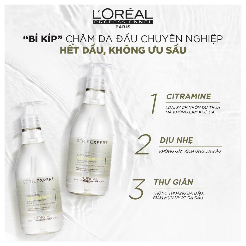 Dầu gội chăm sóc da đầu nhờn L'Oréal Professionnel Serie Expert Pure Resource