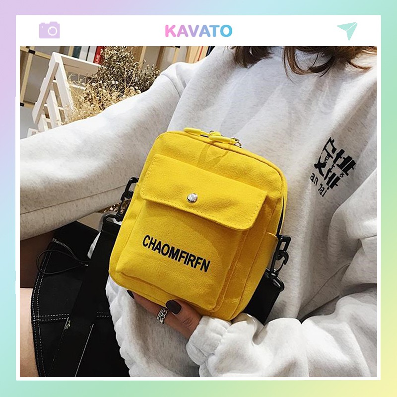 Túi xách tote vải bố đeo chéo mềm giá rẻ đi học KAVATO TX149