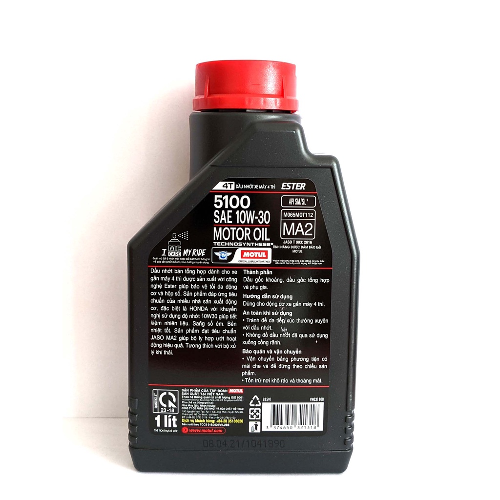 Nhớt Motul 5100 10W30 Cao Cấp Cho Xe Số, Côn Tay
