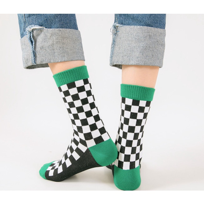 Vớ XANH mặt cười cao cổ Nam Nữ phong cách thể thao, trẻ trung, năng động.