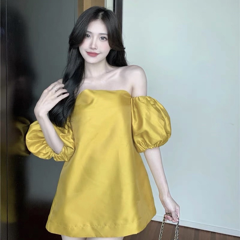 ÁO TRỄ VAI MÀU VÀNG SANG CHẢNH ULZZANG CHICGIRL