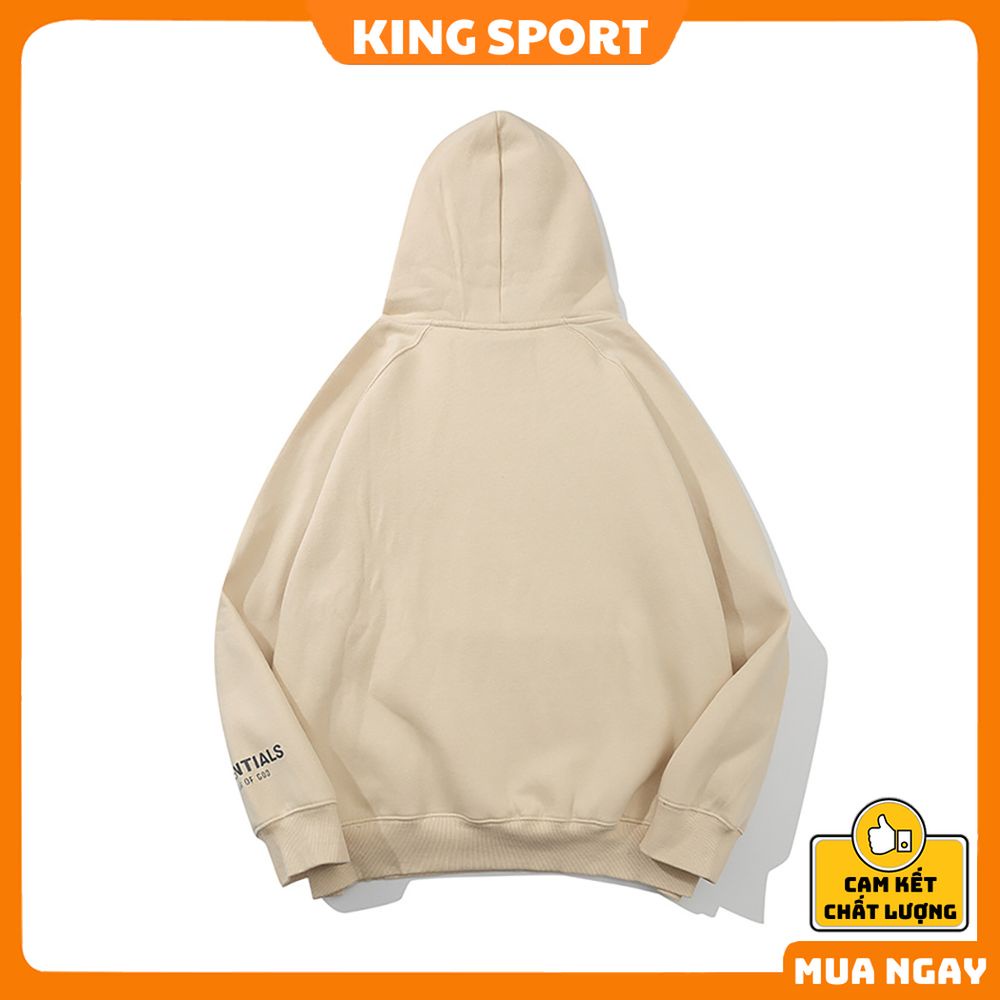 Áo hoodie essentials form rộng unisex dày dặn khoác ngoài lót nỉ ấm áp phong cách hàn quốc chính hãng KING SPORT