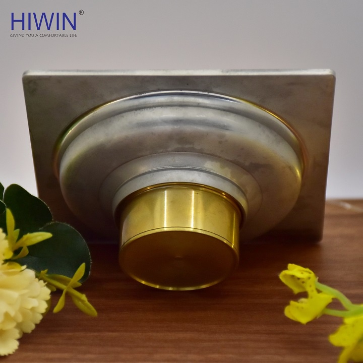 Phễu ga thoát sàn ngăn mùi hôi inox ngõng lò xo kích thước 100x100mm HIWIN FD-9310