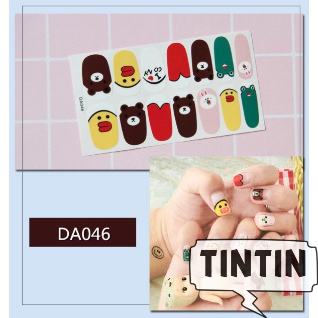 14 nhãn dán trang trí móng tay chống thấm nước phong cách Hàn Quốc TINTIN NAIL01