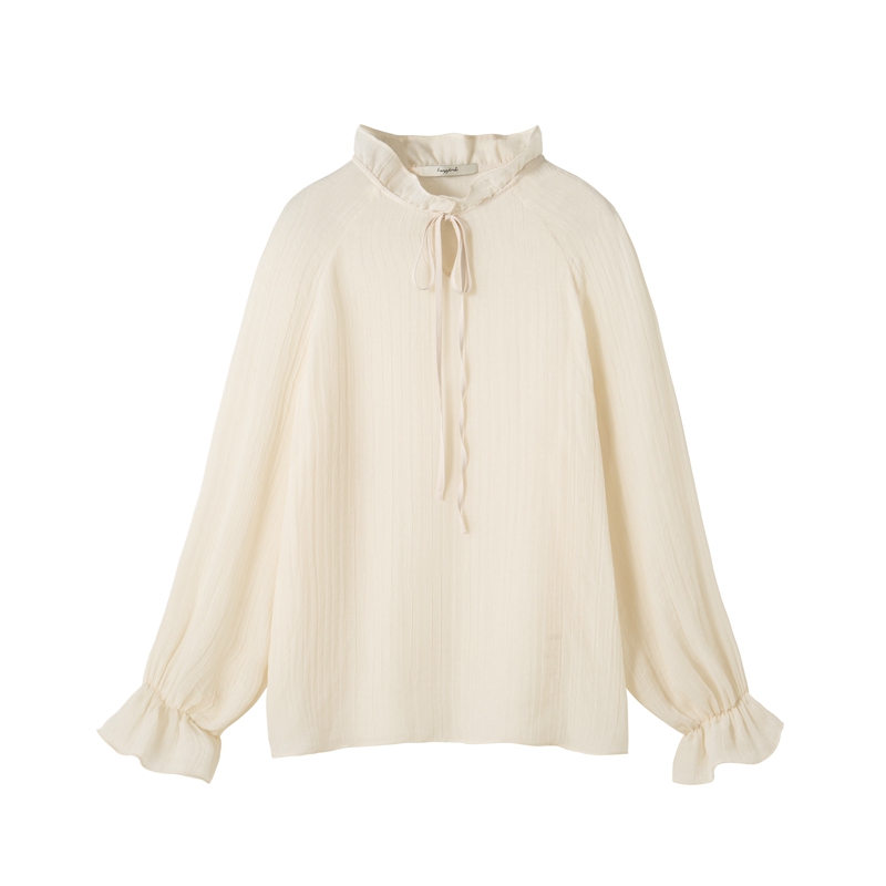 Áo Sơ Mi Chiffon Tay Dài Dáng Rộng Phong Cách Hàn Quốc Thời Trang Xinh Xắn Cho Nữ