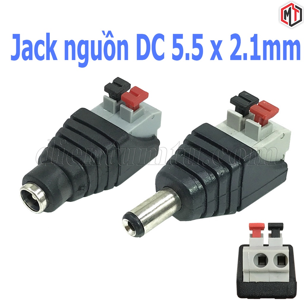 Jack Nguồn DC 5.5x2.1mm Đấu Dây Chốt Cài (Header kẹp)
