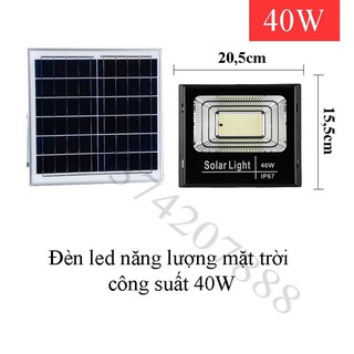 Đèn led pha năng lượng mặt trời 40w BABA [Den Nang Luong Mat Troi]