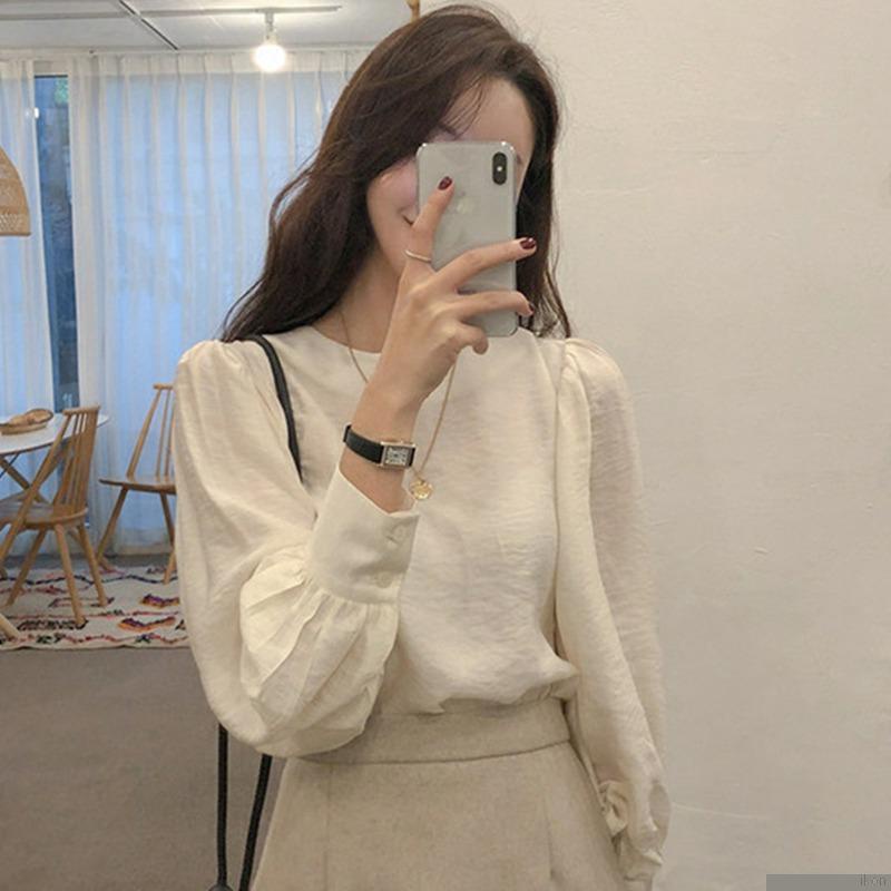 Áo thun nữ cổ tròn màu trơn