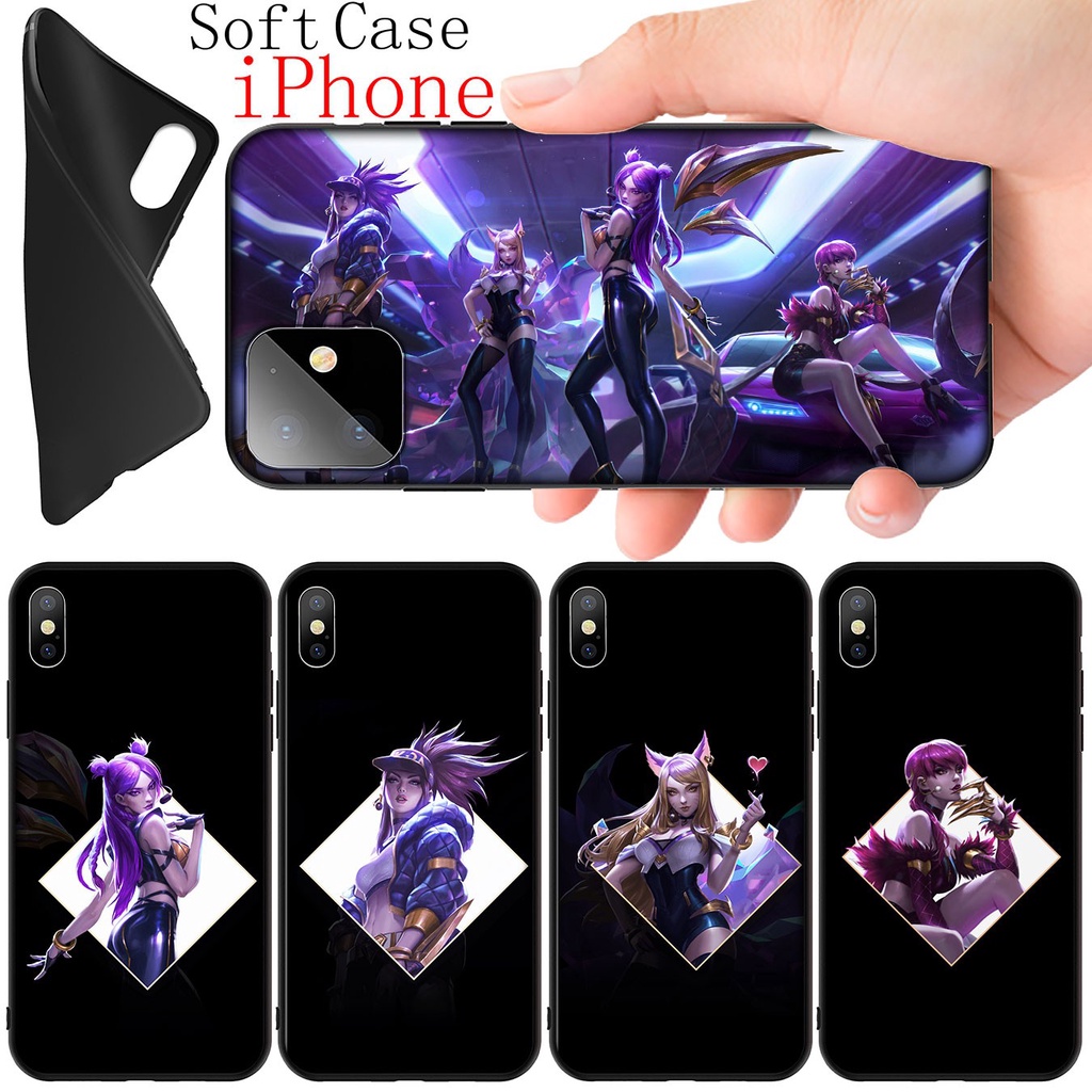 Ốp điện thoại silicon mềm hình KDA Kaisa Ahri Akali LOL cho iPhone 11 Pro XR X XS Max 7 8 6 6s Plus